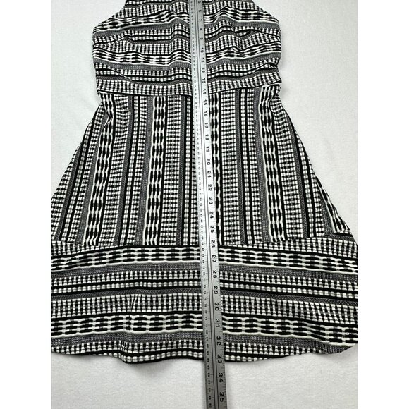 LOFT Outlet Petite Womens Black And White size 6P‎ Woven Pattern Dress - Picture 8 of 14